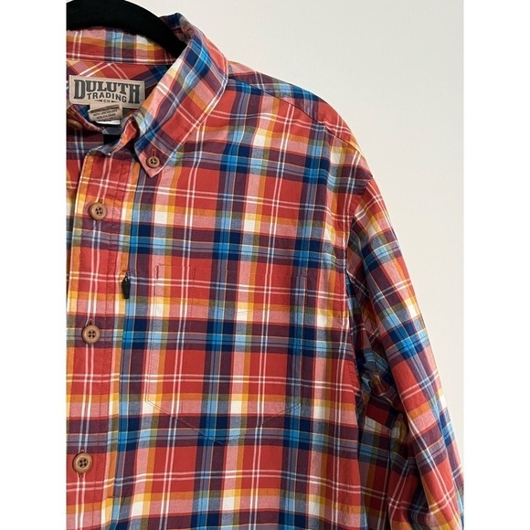 Men’s Duluth Trading Company  Long Sleeved Plaid Shirt Size L - Picture 3 of 5